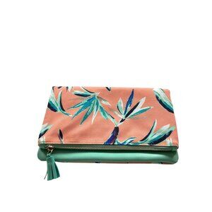 Rachel Pally Reversible Floral Clutch Pink/Green Boho Coastal Vacation Tropical